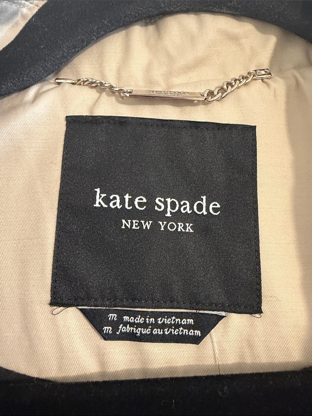kate spade Scalloped Hem Light Beige Trench Coat - Picture 2 of 5